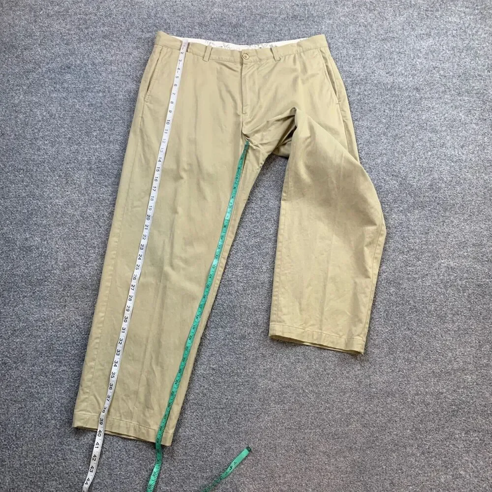 Vintage Tommy Bahama Pants Mens 36 Straw Cotton‎ Lyocell Blend Chino Flat Front